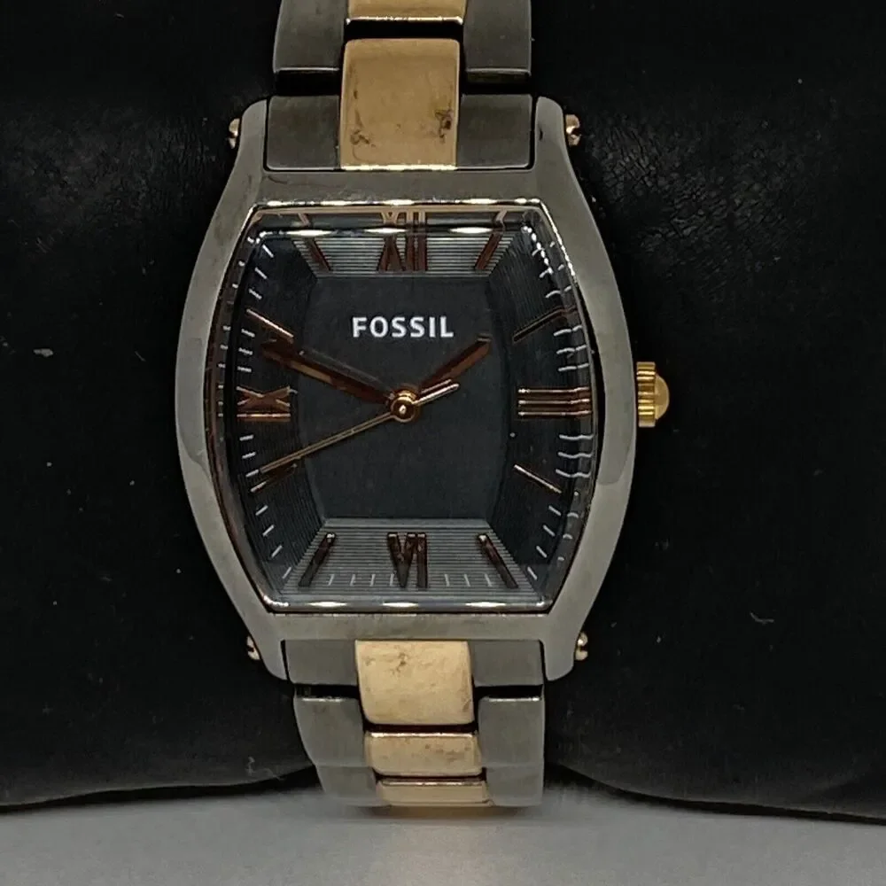 Fossil ES3059 Women's Stainless Steel Analog Black Dial Quartz Wrist Watch JK852